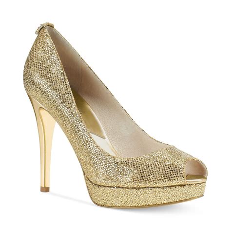 michael kors gold platform pumps|michael kors gold flats women.